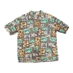 Vintage Hawaiian Shirt Aloha XL Made In Hawaii USA Palm Trees